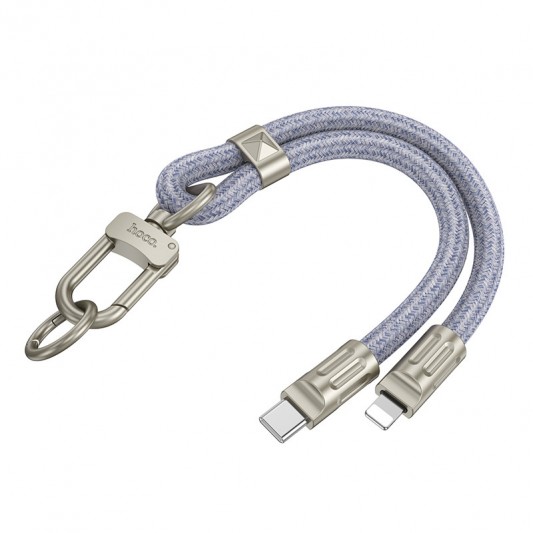 Дата кабель-шнурок Hoco GH5 Elegant Type-C to Lightning (0.21m) Denim Blue - зображення 3 