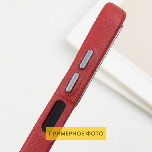 Кожаный чехол Leather Case Metal Buttons для Xiaomi Redmi 9C Red - изображение 4