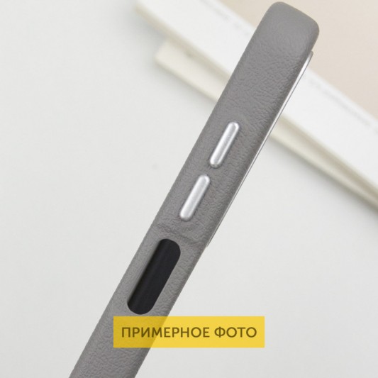 Кожаный чехол Leather Case Metal Buttons для Xiaomi Redmi 9C Titanium Gray - изображение 4