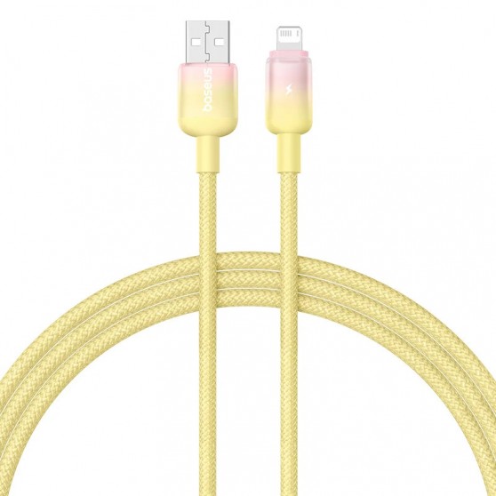 Дата кабель Baseus Discolor Series Fast Charging USB to Lightning 2.4A (1m) (P10374900) Custard Yellow