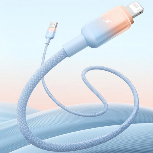Дата кабель Baseus Discolor Series Fast Charging USB to Lightning 2.4A (1m) (P10374900) Galaxy Blue - зображення 1 