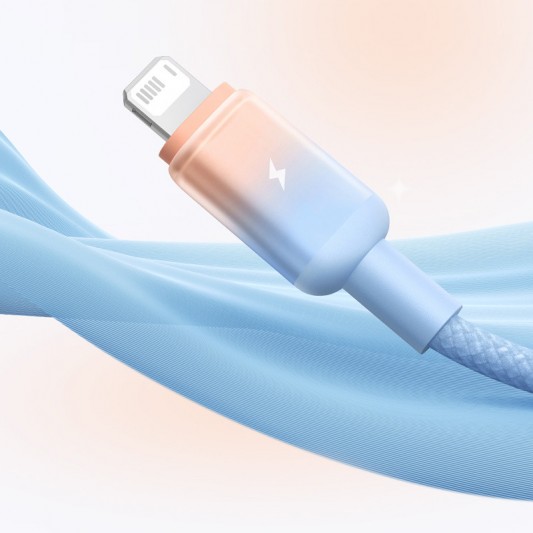 Дата кабель Baseus Discolor Series Fast Charging USB to Lightning 2.4A (1m) (P10374900) Galaxy Blue - зображення 2 