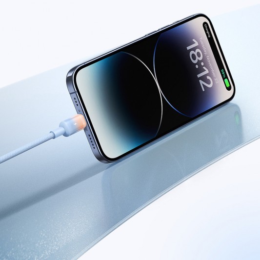 Дата кабель Baseus Discolor Series Fast Charging USB to Lightning 2.4A (1m) (P10374900) Galaxy Blue - зображення 3 
