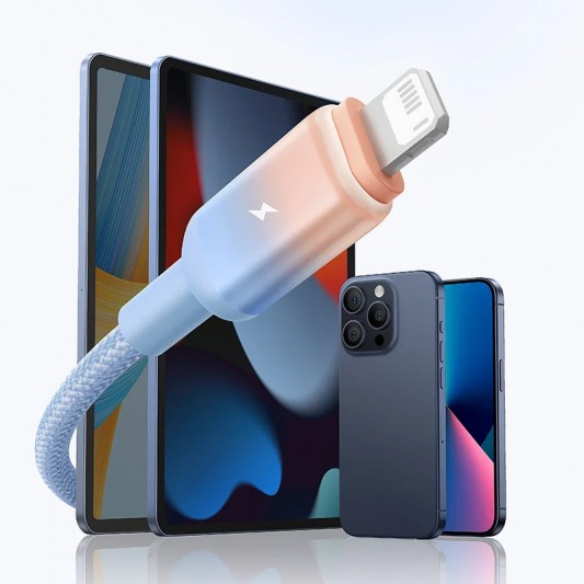 Дата кабель Baseus Discolor Series Fast Charging USB to Lightning 2.4A (1m) (P10374900) Galaxy Blue - зображення 4 