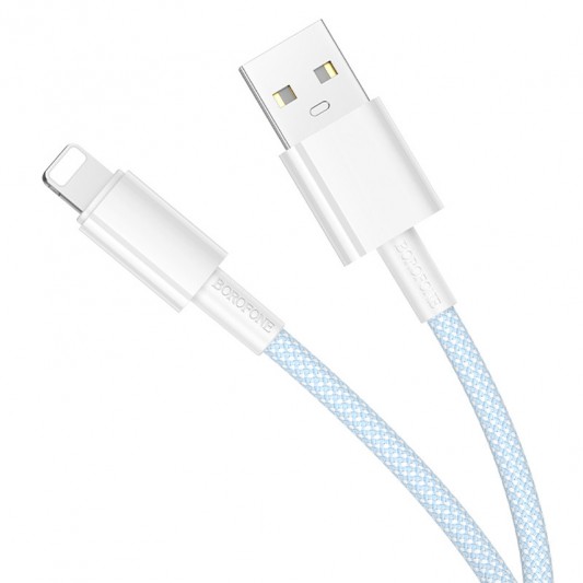 Дата кабель Borofone BX117 Source USB to Lightning 2.4A (1m) Blue - изображение 1