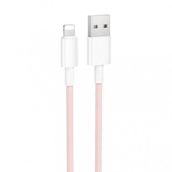 Дата кабель Borofone BX117 Source USB to Lightning 2.4A (1m) Pink