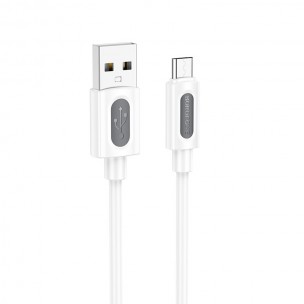 Дата кабель Borofone BX114 Structure USB to MicroUSB 2.4A (1m) White Дата кабель Borofone BX114 Structure USB to MicroUSB 2.4A (1m) White