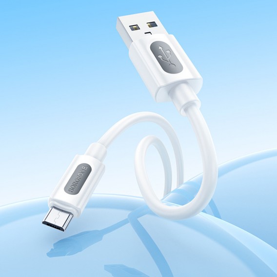 Дата кабель Borofone BX114 Structure USB to MicroUSB 2.4A (1m) White