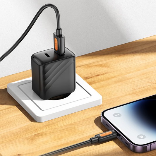 Дата кабель Borofone BX114 Structure USB to Type-C 3A (1m) Black - изображение 5