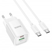 СЗУ Hoco C149A Charm PD30W+QC3.0 (1USB-A/1C) + кабель Type-C to Type-C White