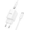 Блок живлення Hoco C149A Charm PD30W+QC3.0 (1USB-A/1C) + кабель Type-C to Type-C White