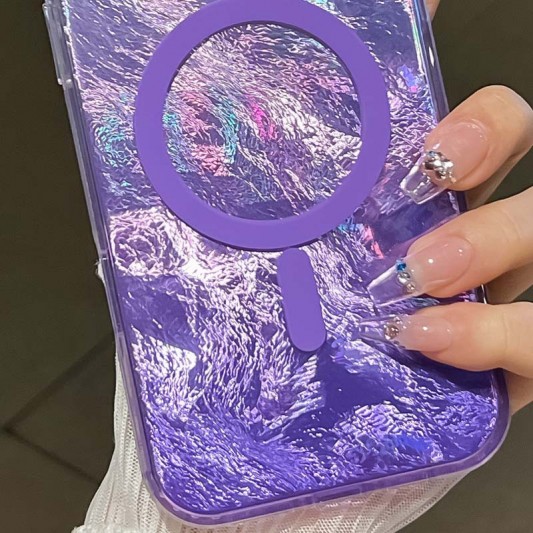 Чехол TPU Shiny Mountain (MagFit) для Apple iPhone 16e (6.1") Purple - изображение 1