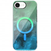 Чехол TPU Shiny Mountain (MagFit) для Apple iPhone 16e (6.1") Green / Blue