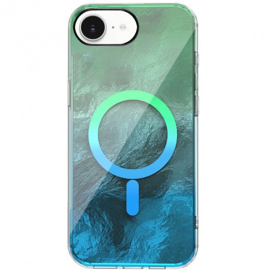Чехол TPU Shiny Mountain (MagFit) для Apple iPhone 16e (6.1") Green / Blue