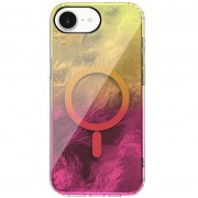 Чехол TPU Shiny Mountain (MagFit) для Apple iPhone 16e (6.1") Yellow / Pink