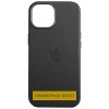 Кожаный чехол Leather Case (AAA) with MagSafe and Animation для Apple iPhone 16 (6.1") Black