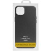 Кожаный чехол Leather Case (AAA) with MagSafe and Animation для Apple iPhone 16 (6.1") Black