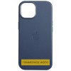 Кожаный чехол Leather Case (AAA) with MagSafe and Animation для Apple iPhone 16 (6.1") Blue