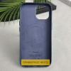 Кожаный чехол Leather Case (AAA) with MagSafe and Animation для Apple iPhone 16 (6.1") Blue