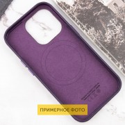 Кожаный чехол Leather Case (AAA) with MagSafe and Animation для Apple iPhone 16 (6.1") Dark Purple