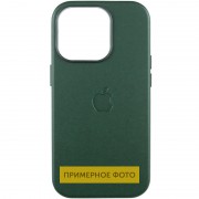 Кожаный чехол Leather Case (AAA) with MagSafe and Animation для Apple iPhone 16 (6.1") Green