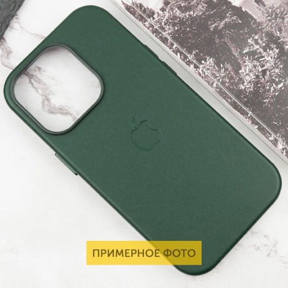 Шкіряний чохол Leather Case (AAA) with MagSafe and Animation для Apple iPhone 16 (6.1") Green