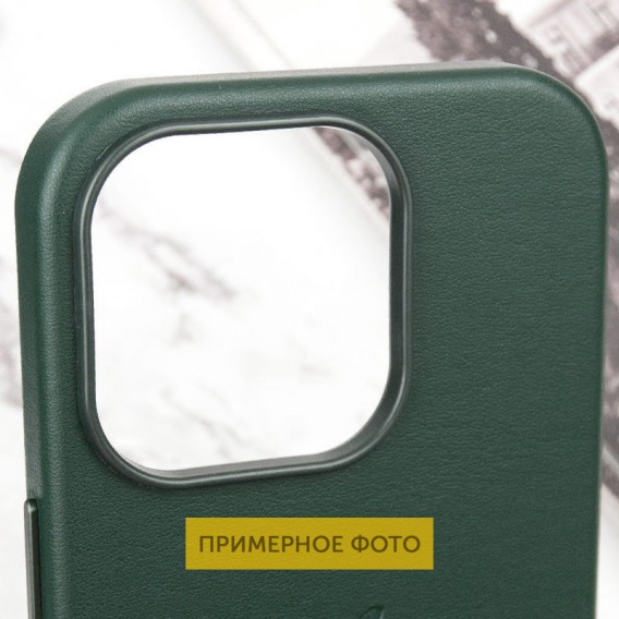 Шкіряний чохол Leather Case (AAA) with MagSafe and Animation для Apple iPhone 16 (6.1") Green