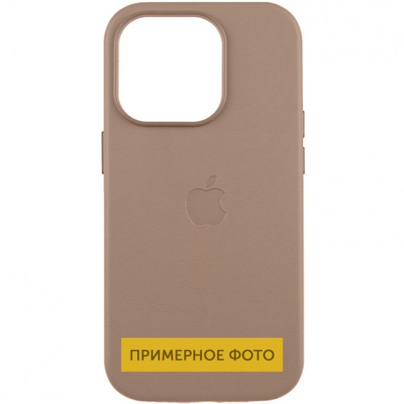 Шкіряний чохол Leather Case (AAA) with MagSafe and Animation для Apple iPhone 16 (6.1") Taupe