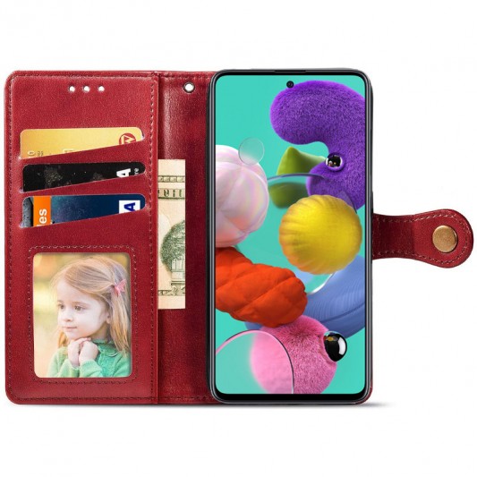 Шкіряний чохол-книжка GETMAN Gallant (PU) для Samsung Galaxy A51 Червоний - зображення 1 