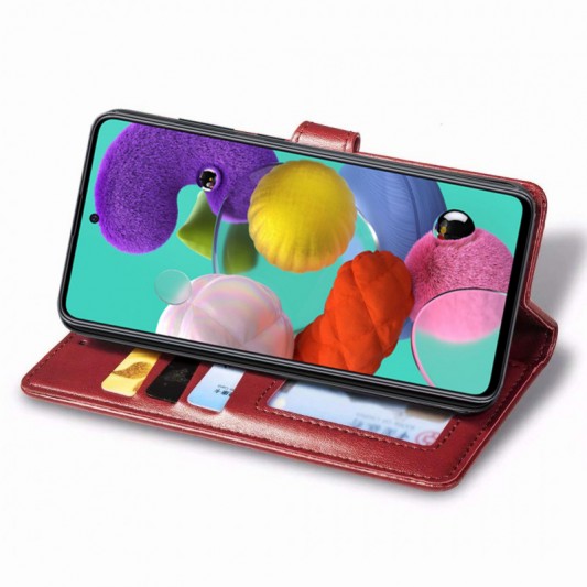Шкіряний чохол-книжка GETMAN Gallant (PU) для Samsung Galaxy A51 Червоний - зображення 2 