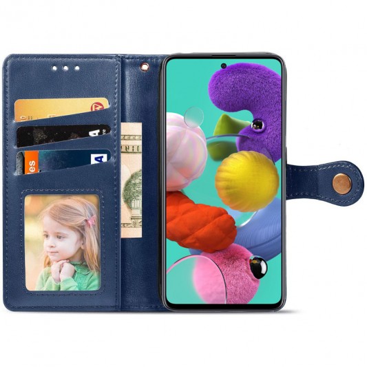Шкіряний чохол-книжка GETMAN Gallant (PU) для Samsung Galaxy A51 Синій - зображення 1 