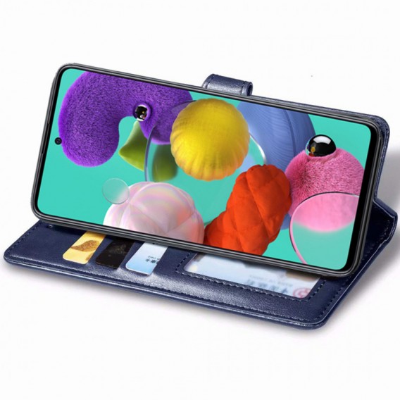 Шкіряний чохол-книжка GETMAN Gallant (PU) для Samsung Galaxy A51 Синій