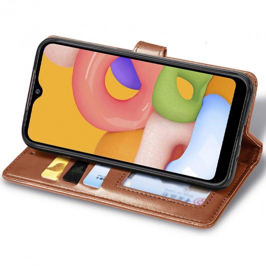 Кожаный чехол-книжка GETMAN Gallant (PU) для Xiaomi Redmi 9 Коричневый - изображение 3