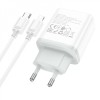 Блок питания Hoco C105A Stage PD20W+QC3.0 (1USB-A/1C) + кабель Type-C to Lightning White