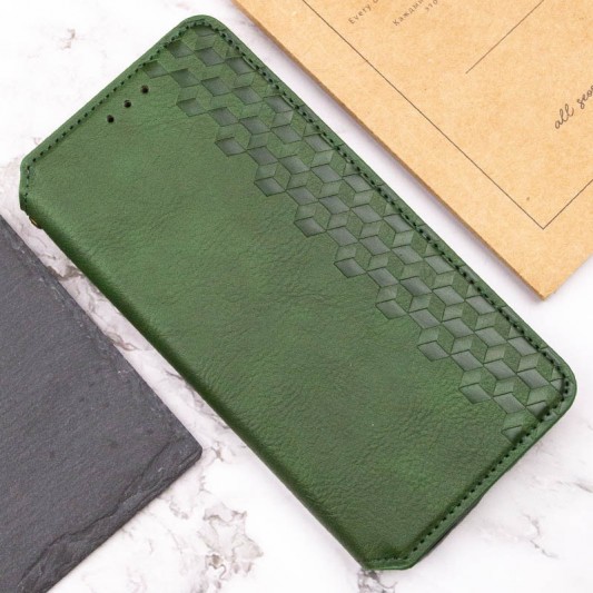 Шкіряний чохол-книжка GETMAN Cubic (PU) для Samsung Galaxy S23 FE Зелений - зображення 6 