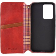 Кожаный чехол-книжка GETMAN Cubic (PU) для Samsung Galaxy S23 FE Красный