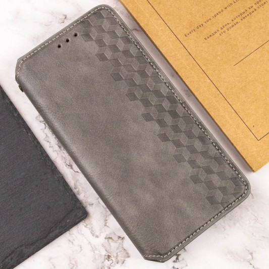 Шкіряний чохол-книжка GETMAN Cubic (PU) для Samsung Galaxy S23 FE Сірий - зображення 3 