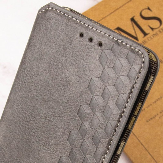 Шкіряний чохол-книжка GETMAN Cubic (PU) для Samsung Galaxy S23 FE Сірий - зображення 4 