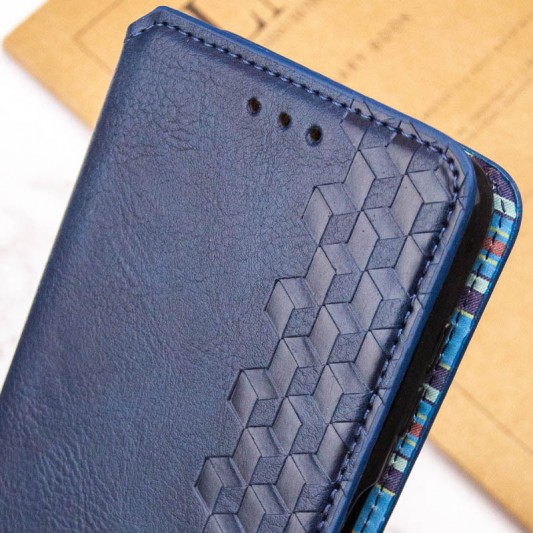 Шкіряний чохол-книжка GETMAN Cubic (PU) для Samsung Galaxy S23 FE Синій - зображення 3 
