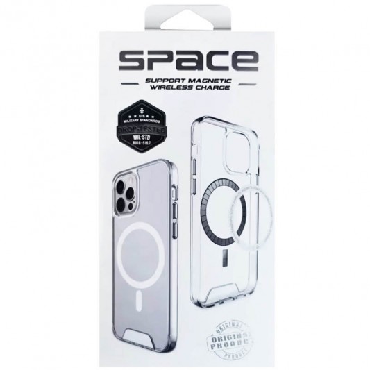 Чехол TPU Space Case with MagSafe для Samsung Galaxy S23 FE Прозрачный - изображение 5