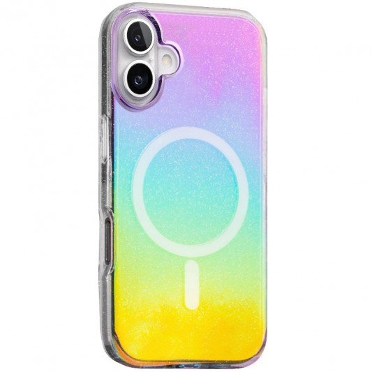 Чехол TPU Galaxy Sparkle (MagFit) для Apple iPhone 16 (6.1") Chroma+Glitter