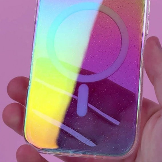 Чохол TPU Galaxy Sparkle (MagFit) для Apple iPhone 16 (6.1") Chroma+Glitter