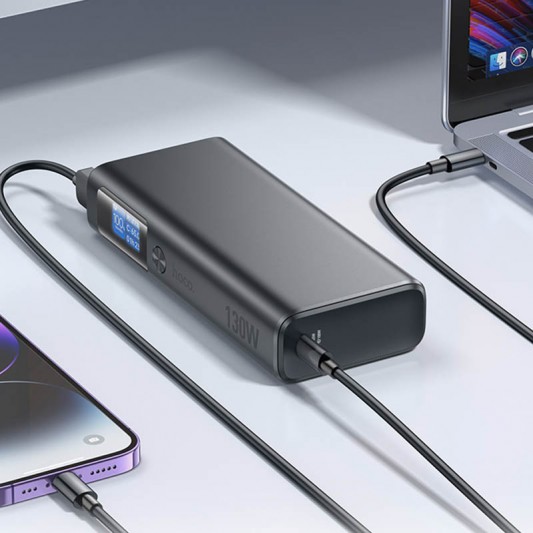 Портативное ЗУ Power Bank Hoco Q17B Electric 130W 20000 mAh Space Gray - изображение 4
