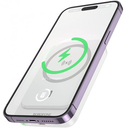 Портативний ЗП Power Bank BOROFONE BJ63 Nimble PD20W з БЗП 5000 mAh White - зображення 2 
