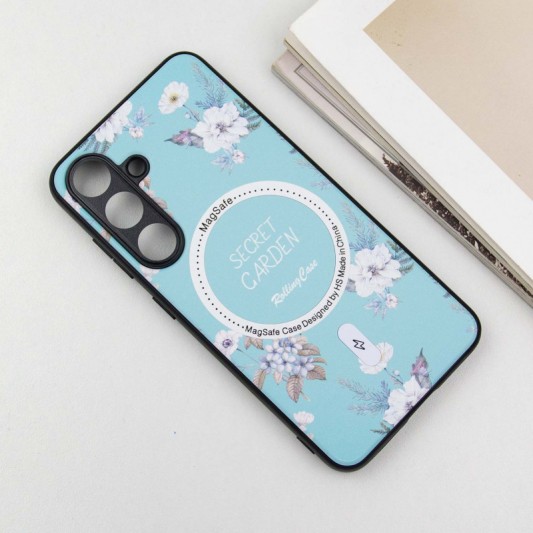TPU+PC чехол Secret Garden with MagFit для Samsung Galaxy S23 FE Mint - изображение 2