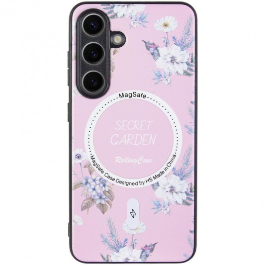 TPU+PC чехол Secret Garden with MagFit для Samsung Galaxy S23 FE Pink - изображение 1