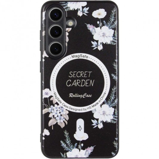 TPU+PC чехол Secret Garden with MagFit для Samsung Galaxy S23 FE Black - изображение 1