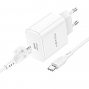 СЗУ Borofone BA81A PD20W (1USB-C) + кабель Type-C to Type-C White