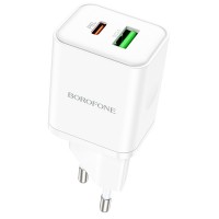Блок питания Borofone BN7 PD20W+QC3.0 (1USB-A/1C) White