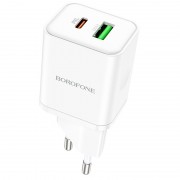 СЗУ Borofone BN7 PD20W+QC3.0 (1USB-A/1C) White